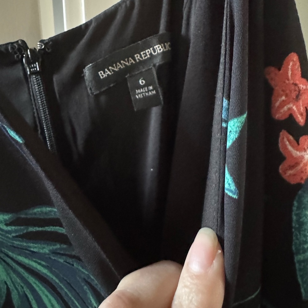 Banana Republic Black Floral High Low Dress - Picture 7 of 7